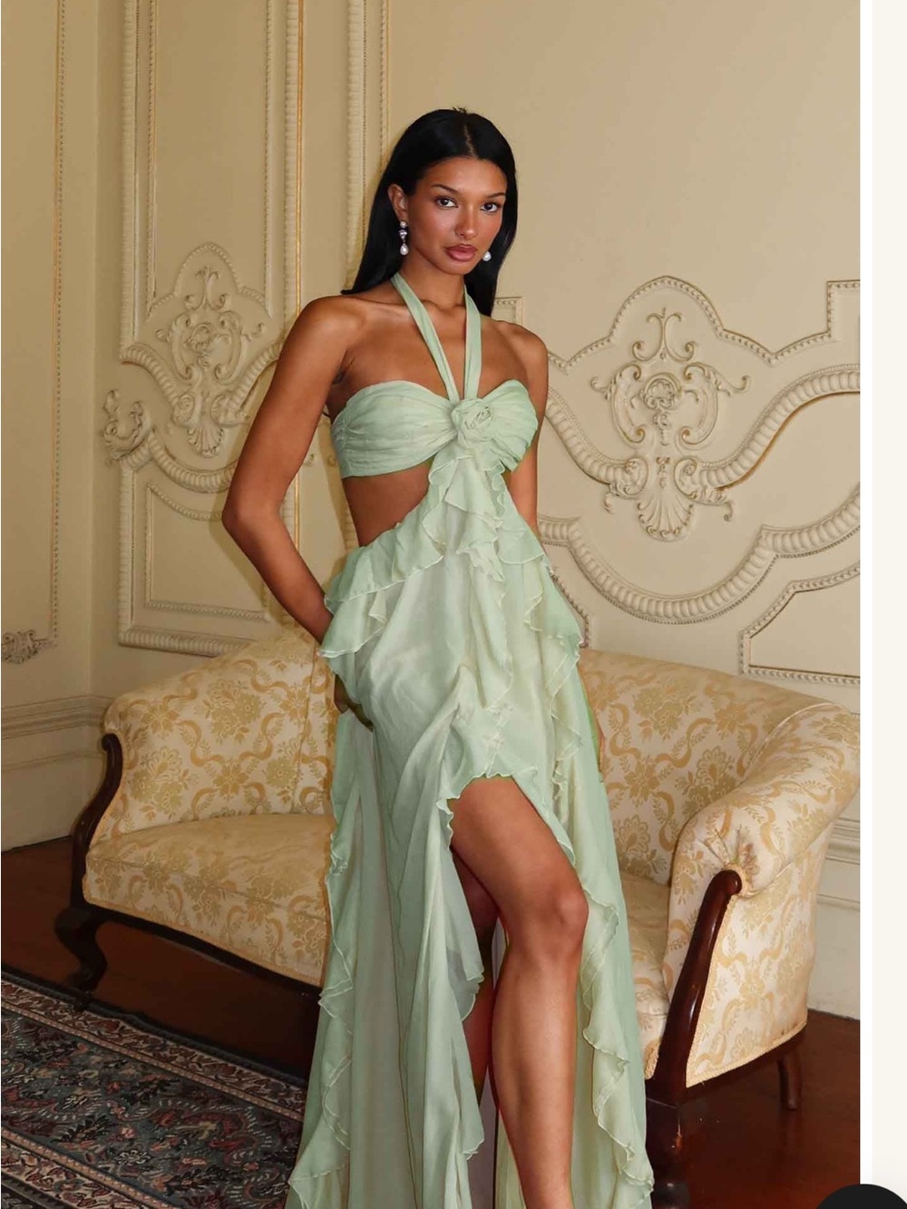 Selfie Leslie Sage Santiago Halter Ruffle High-Low Dress